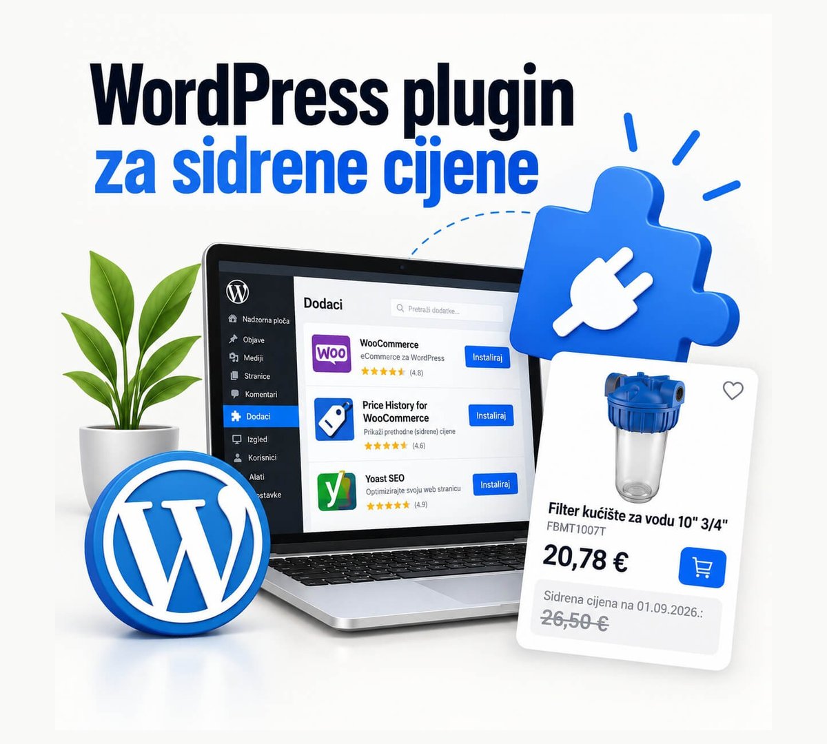 Besplatni WooCommerce plugin Sidrena cijena u web shopu